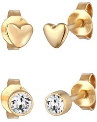 Elli Jewelry - Ohrring-Set Herz - Lyst