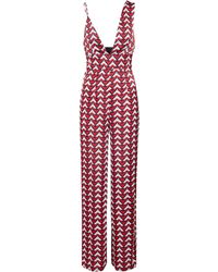Missguided Overall ́ GEO ASYMMETRIC FLARED LEG JUMPSUIT ́ - Rot