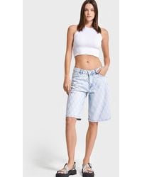 its basic - Its Basic Jeans Rhinestone Bermuda Denim Short - Lyst