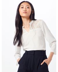 Vero Moda Bluse 'VMOLIVIA 3/4 LACE TOP GA VO' - Weiß
