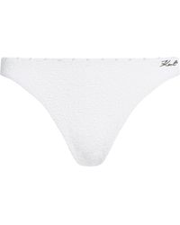 KARL LAGERFELD - Bikini-Hose Strukturierte Bikinihose Mit Perlen - Lyst