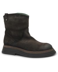 Felmini - Stiefel E395 Grass Expresso Marrone Stivaletto Tronchetto Donna Biker Pelle - Lyst
