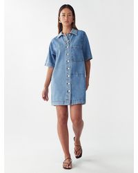 ST MRLO - Kleid Denim Shirt Dress - Lyst