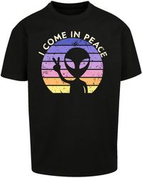 F4NT4STIC - T-Shirt Alien Peace Sunset - Lyst