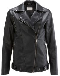 Tamaris Lederimitatjacke, im Oversize-Look - Schwarz