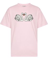 New Love Club Print-shirt swans tee - Pink