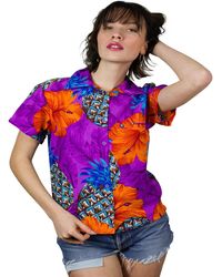 King Kameha - Bluse Pineapple Hibiscus Shadow Line - Lyst