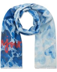 Codello - Schal Herz-Muster Mit "Bonjour"- Schiftzug - Lyst