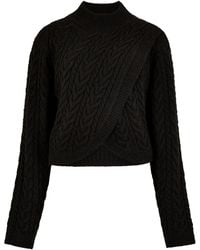 Apricot - Cable Knit Wrap Jumper - Lyst