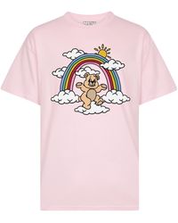New Love Club Print-shirt rainbow bear tee - Pink