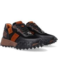 Venezia - Sneaker Low Damen Turnschuhe Aus Schwarzem Wildleder Mit Braunen Einsätzen 40 - Lyst