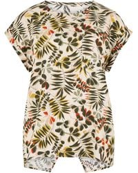 Apricot - Tropical Leaf Split Back Top - Lyst