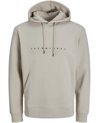 Jack & Jones - Kapuzensweatshirt JJESTAR JJ SWEAT HOOD NOOS mit Logo Print im 3D Look - Lyst