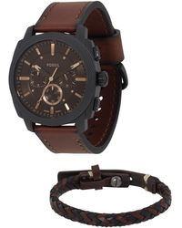 Fossil - Set: Uhr Und Armband Machine - Lyst