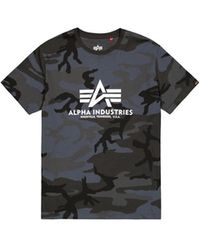 Alpha Industries - Shirt Basic Logo Camo - Lyst