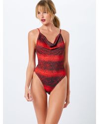 Missguided Badeanzug 'NECK HIGH LEG SWIMSUIT ' - Rot