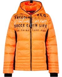 SOCCX - Kurze Steppjacke Im Materialmix Mit Kapuze - Lyst