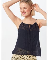 ONLY Bluse 'onlMILAN LACE BLOCK SINGLET WVN' - Schwarz