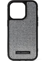 Karl Lagerfeld - Schutzhülle Für Iphone 16 Pro Max Mit Logo Und Strass, Frau, Größe - Lyst