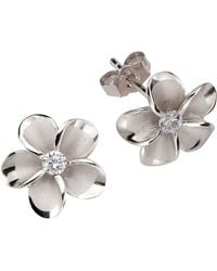 Firetti - Paar Ohrstecker Blume/Blüte Mit Zirkonia - Lyst