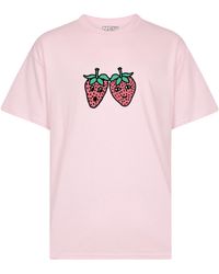 New Love Club Print-shirt strawberry pals tee - Pink