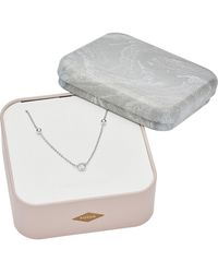 Fossil - Kette Anhänger Schmuck Geschenk Silber 925 Halsschmuck, mit Zirkonia (synth) - Lyst
