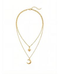 Nemomatheo - Kette Nachthimmel Elegante Schichtkette Mit Mond & Stern - Lyst