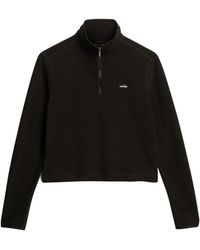 Superdry & Co - Verkürzter Polar Fleecepullover mit halblangem Reißverschluss Schwarz 42 - Lyst