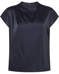 Zero - Satin-Bluse Mit Kragen - Lyst