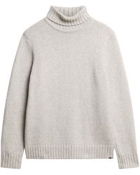 Superdry & Co - Angerauter Rollkragenpullover Gletschergrau L - Lyst