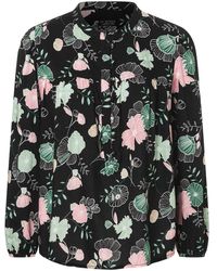 re.draft Re.draft blouse 'printed tunic multiflower' - Schwarz