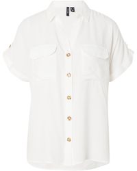 Vero Moda - Kurzarmbluse VMBumpy (1-tlg) Falten - Lyst