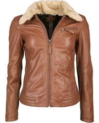Maze - Lederjacke Mit Weichem Kragen Morelia - Lyst