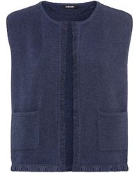 Olsen - Cardigan, Mit Fransen Am Saum, Länge Ca. 52 Cm - Lyst