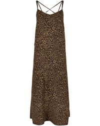 Apricot - Animal Print Crepe Maxi Slip Dress - Lyst