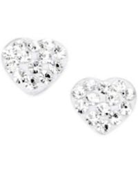 Firetti - Paar Ohrstecker Herz Mit Kristallen - Lyst