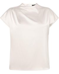 Zero - Satin-Bluse Mit Kragen - Lyst