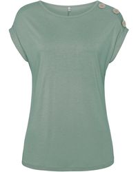 Buffalo - Kurzarmshirt mit Zierknöpfen, bequemes T-Shirt aus Jersey, Basic - Lyst
