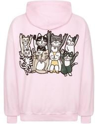 New Love Club Kapuzensweatshirt 'cat group' - Pink