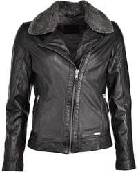 Mustang - Lederjacke Mit Weichem Kragen 3102136 - Lyst