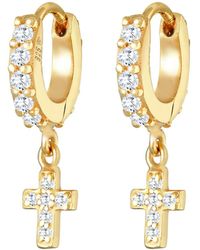 Elli Jewelry - Ohrringe Creole, Kreuz - Lyst