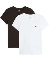 Levi's - T-Shirt Mini-Logo (Packung, 2-tlg) mit kleiner Markenlogo-Stickerei auf der Brust - Lyst
