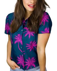 King Kameha - Bluse Palmshadow - Lyst