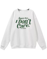 GORHEY - Pullover Crew Neck Oversized Sweatshirt With Slogan Print - Lyst