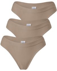 Yenita - Strings 3Er Set Damen Tanga Mit Elastischem Logobund - Lyst