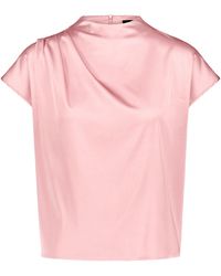Zero - Satin-Bluse Mit Kragen - Lyst