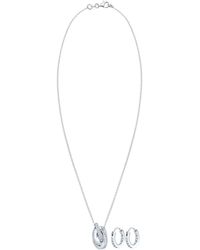 Elli Premium - Schmuckset Knoten, Kreis, Kristall Kette, Kristall Ohrhänger - Lyst