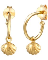 Elli Jewelry - Ohrringe Creole, Muschel - Lyst