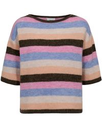 Numph - Strickpullover Mit Halbarm Nuriette Stripy Pullover - Lyst