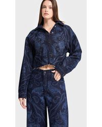 its basic - Its Basic Übergangsjacke Rhinestone Printed Denim Jacket - Lyst